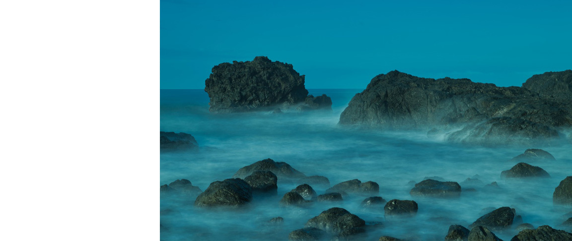 Ocean at dusk in Costa Rica, with deep blue waters